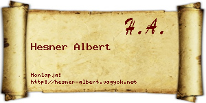 Hesner Albert névjegykártya