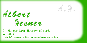 albert hesner business card
